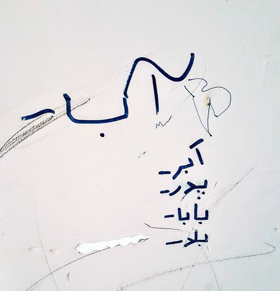 فکر کنم از این نقش روی دیوار معلوم است که یک نفر به تازگی در خانه‌ی ما نوشتن و خواندن را یاد گرفته است.
