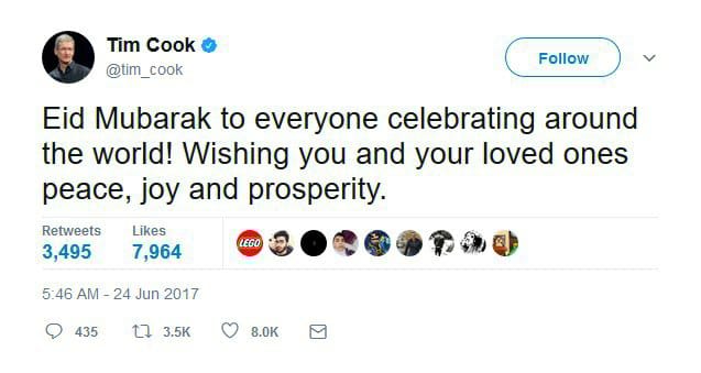 Also Eid Mubarak. #tim_cook #apple #momtaz_host