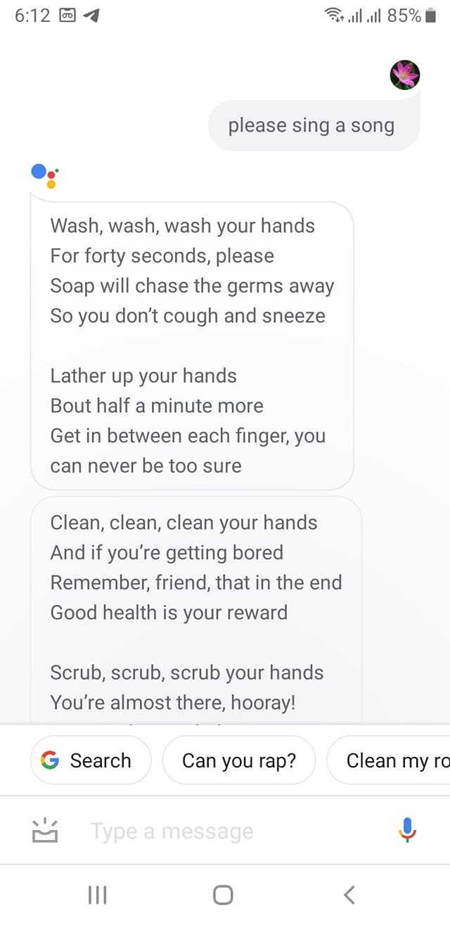 Ok google, please sing a song